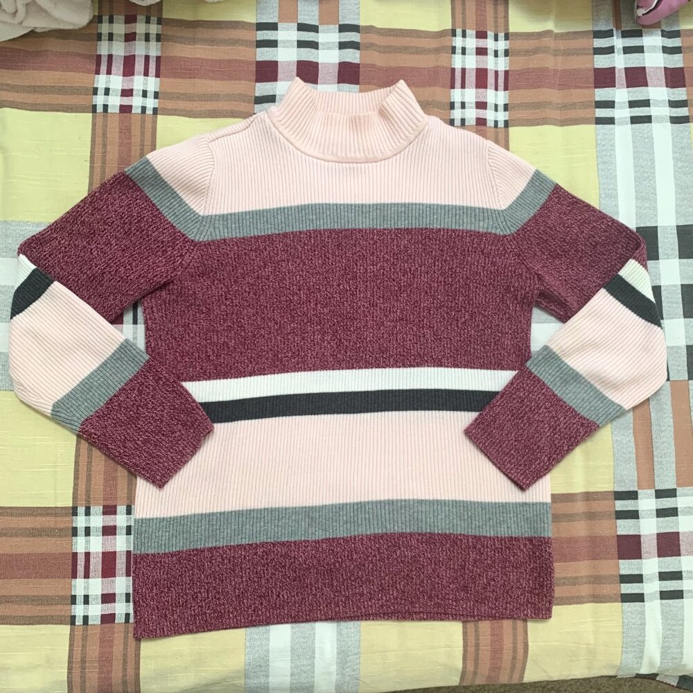 Karen Scott Colorblocked Sweater XS